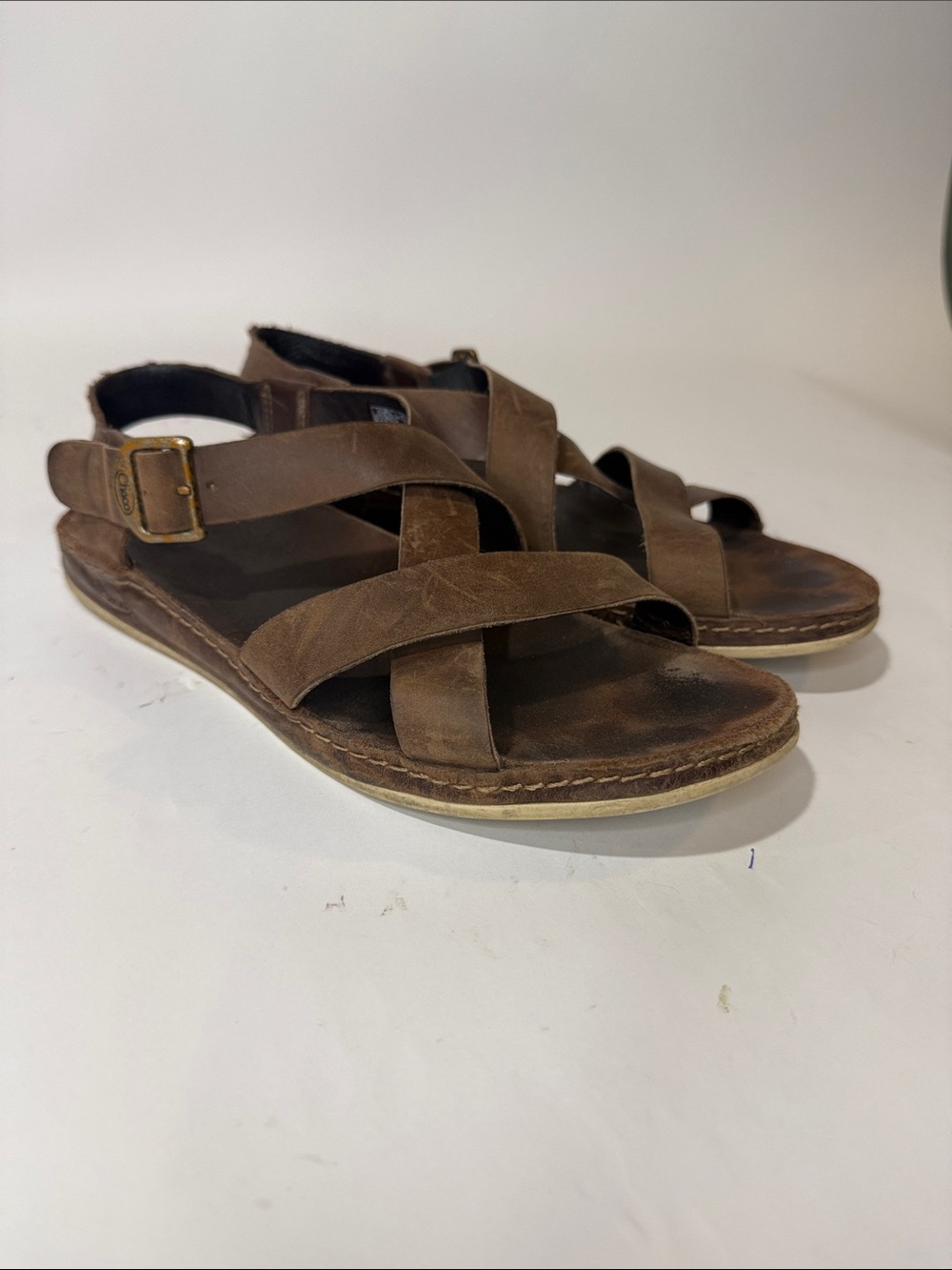 Chaco Brown Leather Strappy Sandals
